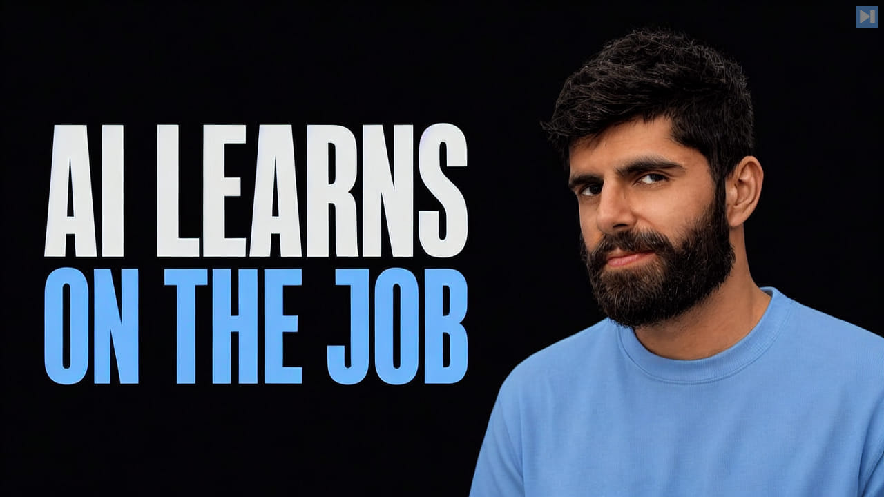 Dwarkesh Patel beside the words AI Learns on the Job