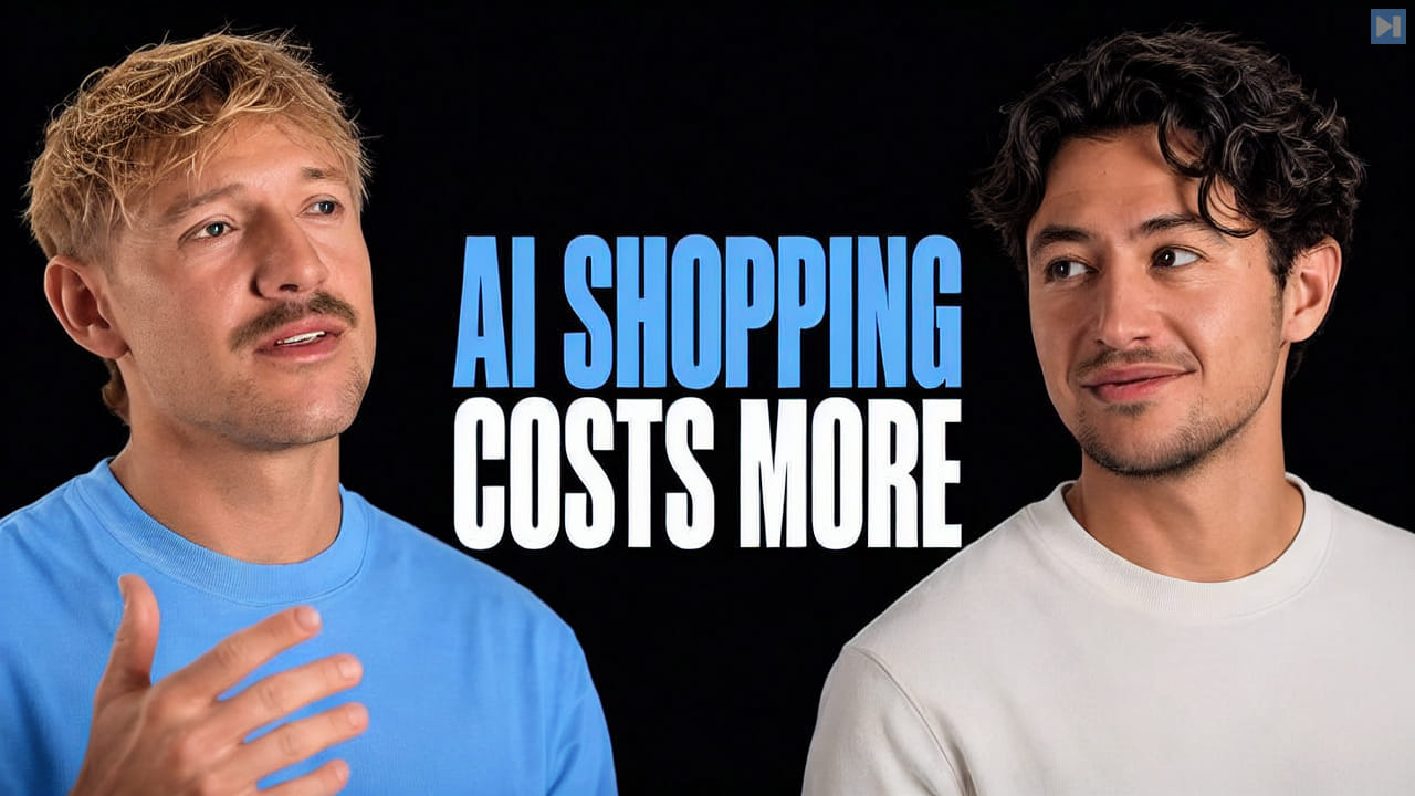 Jack Roberts and Nick Saraev beside the words AI Shopping Costs More