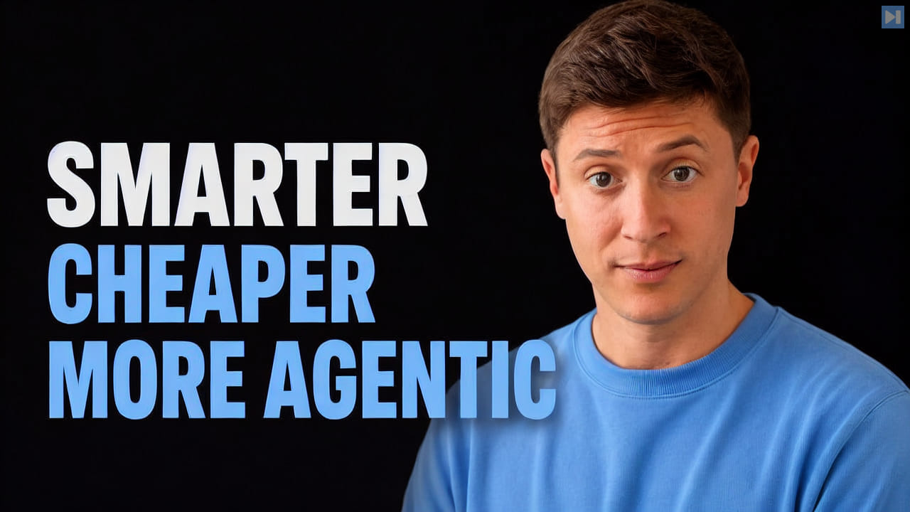 Alex Finn beside the words Smarter Cheaper More Agentic