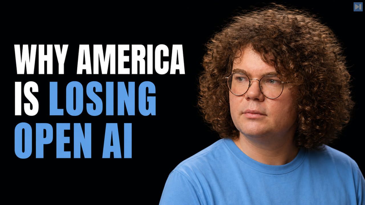 Tom Lynch beside the headline Why America Is Losing Open AI