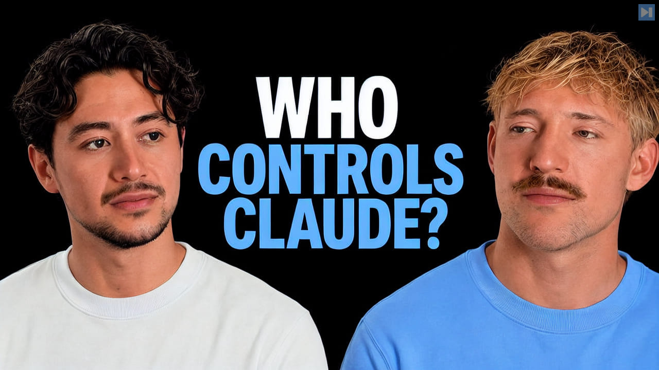 Nick Saraev and Jack Roberts beside the words Who Controls Claude?