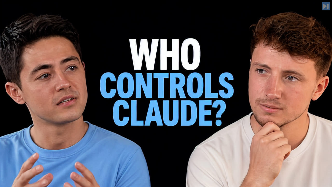 Nick Saraev and Jack Roberts beside the words Who Controls Claude?