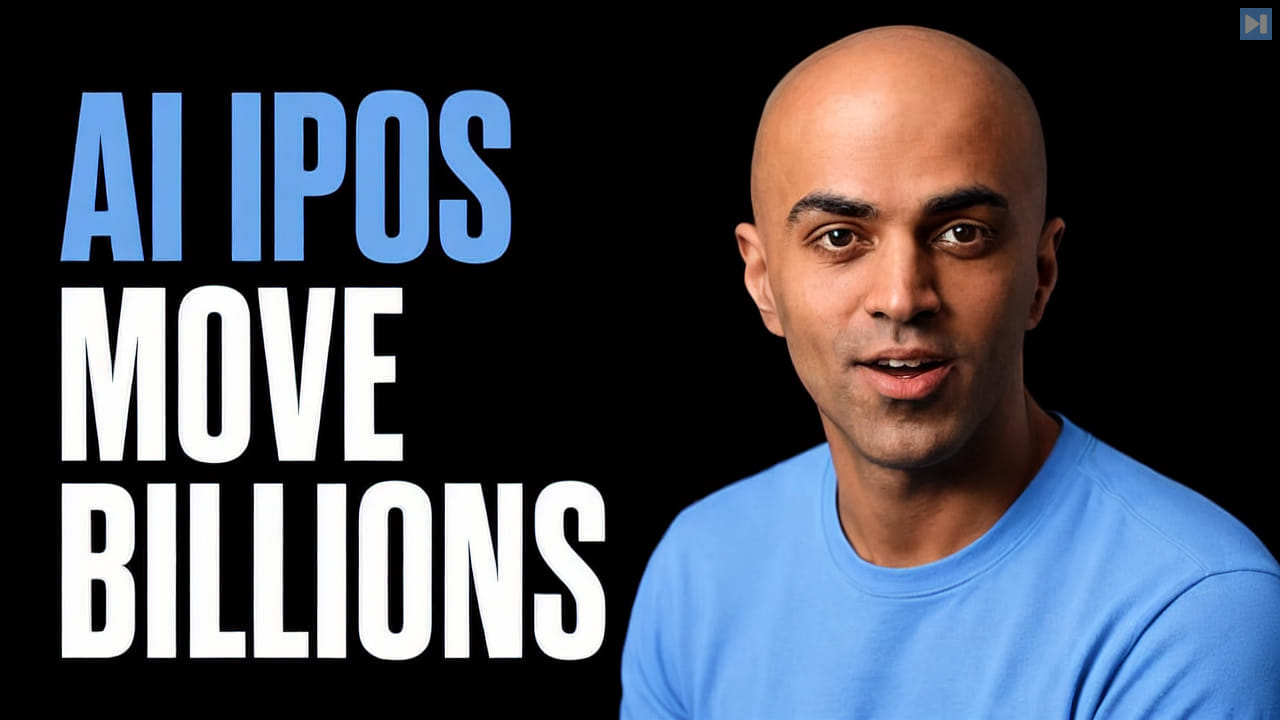 Haseeb Qureshi beside the words AI IPOs Move Billions