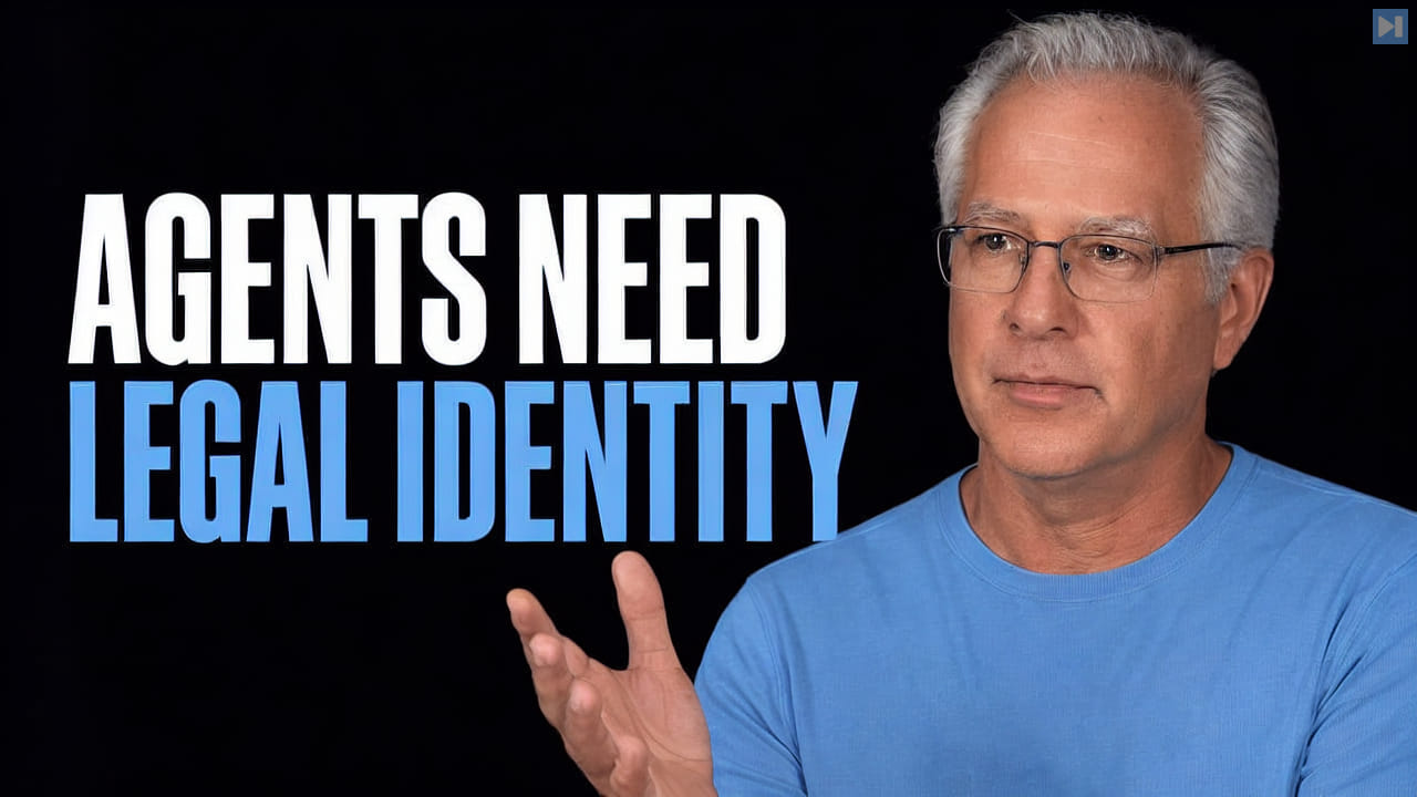 David Levine beside the words Agents Need Legal Identity