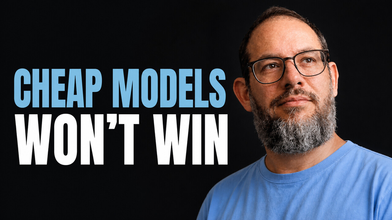Nate B Jones beside the words Cheap Models Won't Win