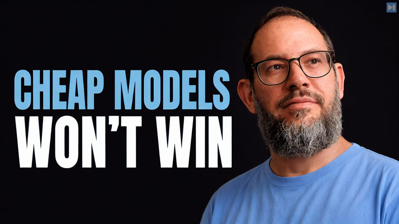 Nate B Jones beside the words Cheap Models Won't Win