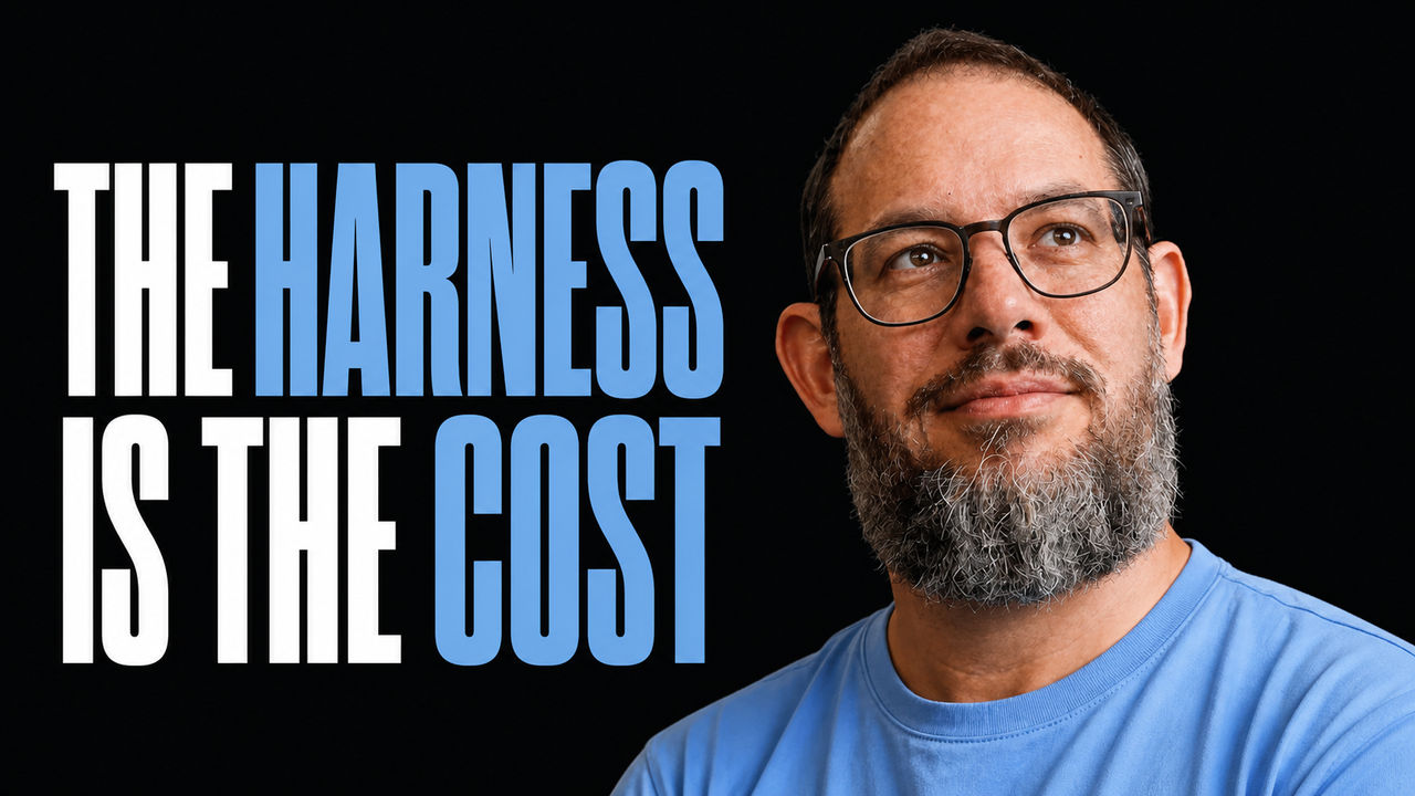 Nate B Jones beside the headline The Harness Is the Cost