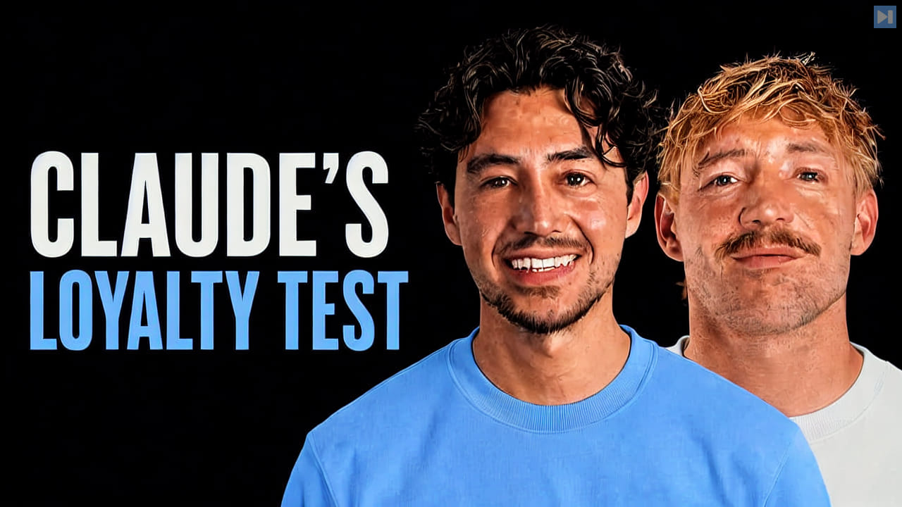 Nick Saraev and Jack Roberts beside the words Claude's Loyalty Test
