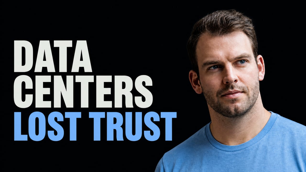 Nathaniel Whittemore beside the words Data Centers Lost Trust