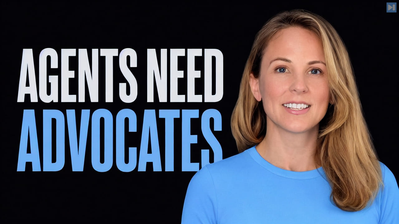 Stephanie Jarmak beside the words Agents Need Advocates