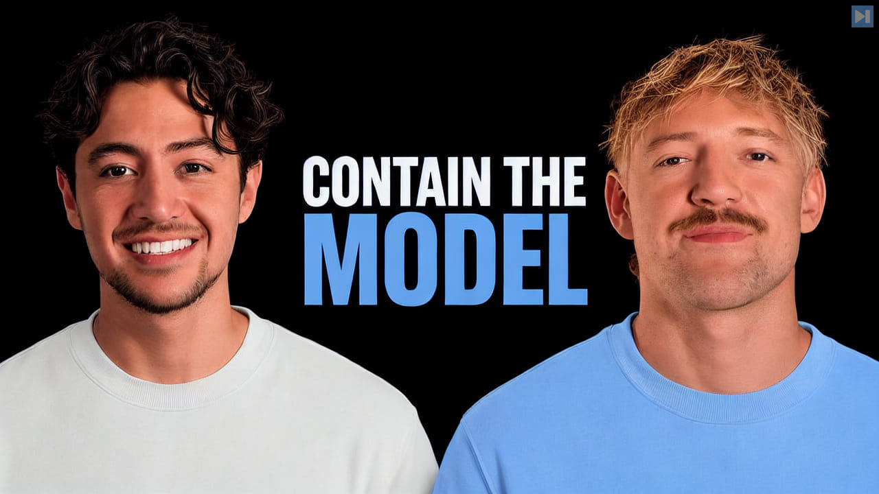 Nick Saraev and Jack Roberts beside the words Contain the Model