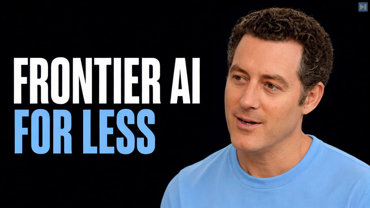Matthew Berman beside the words Frontier AI for Less