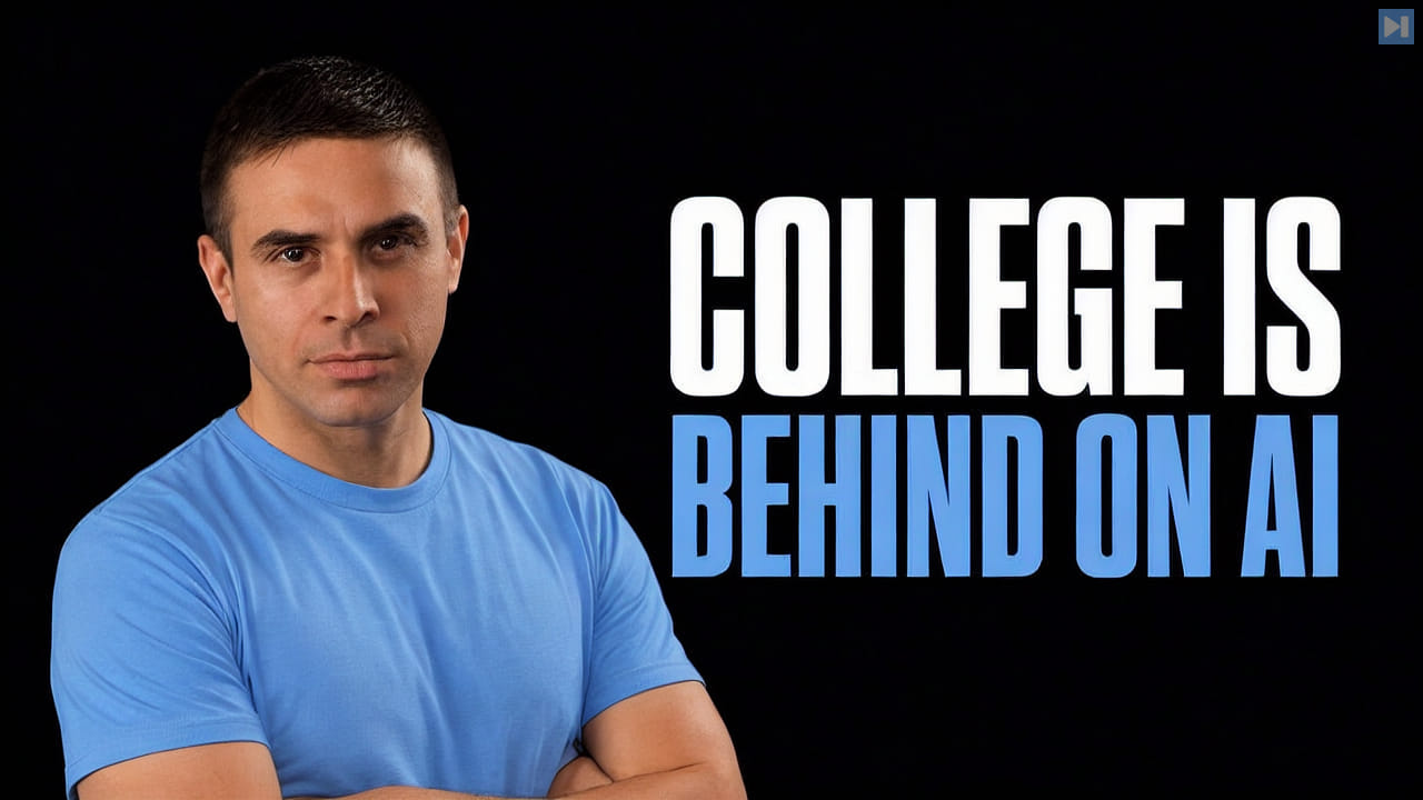 Brent A. Anders beside the two-color headline College Is Behind on AI