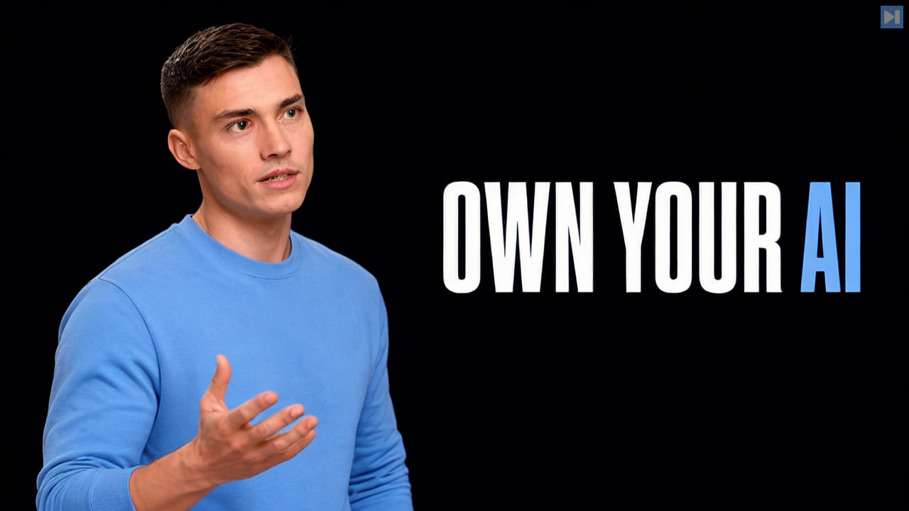 David Ondrej gesturing beside the words Own Your AI
