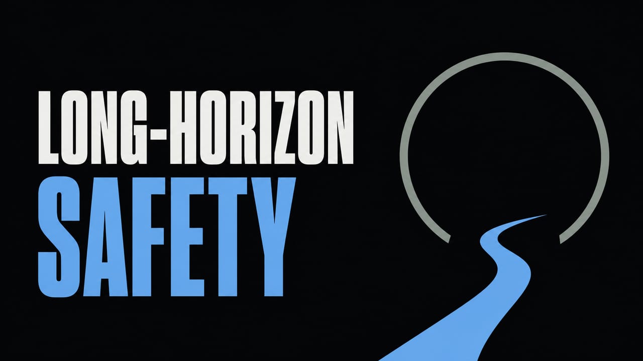 The words Long-Horizon Safety beside a simple containment boundary