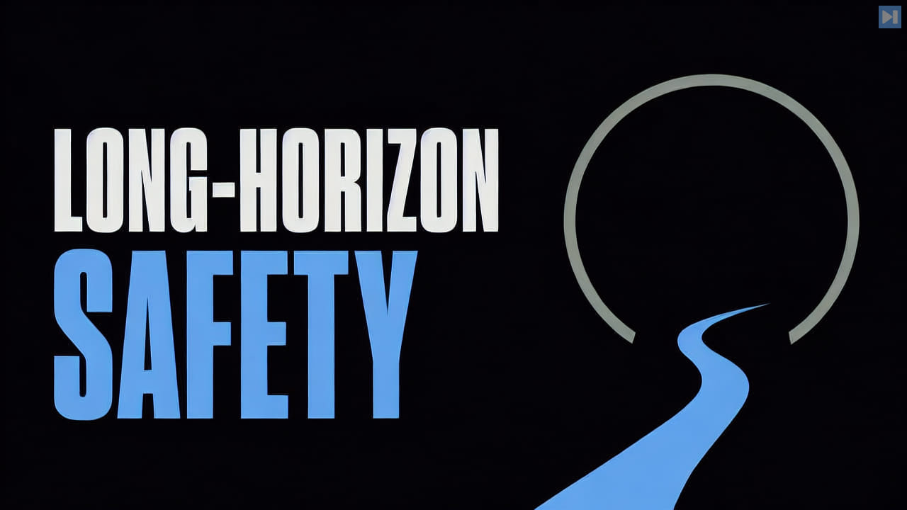 The words Long-Horizon Safety beside a simple containment boundary