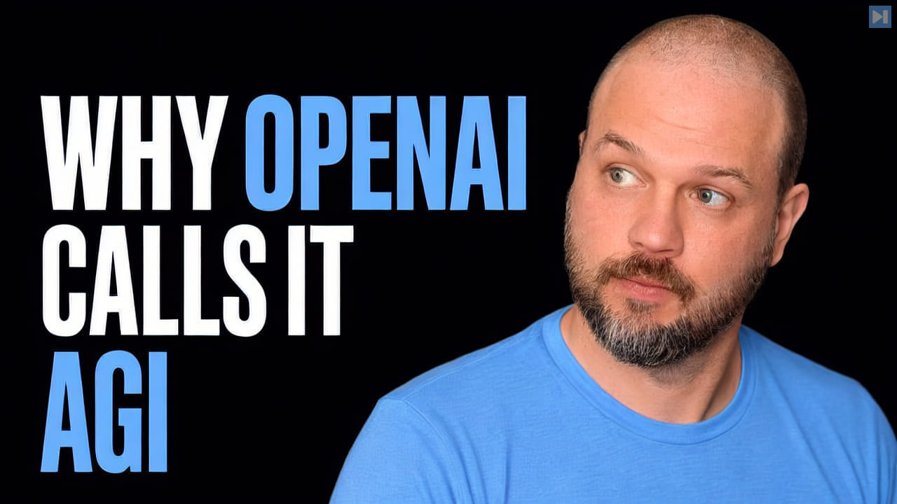 Wes Roth beside the words Why OpenAI Calls It AGI