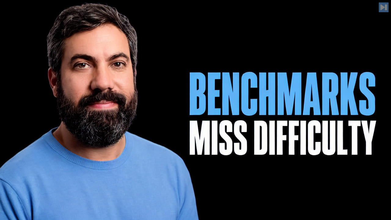 Alejandro Vidal beside the words Benchmarks Miss Difficulty
