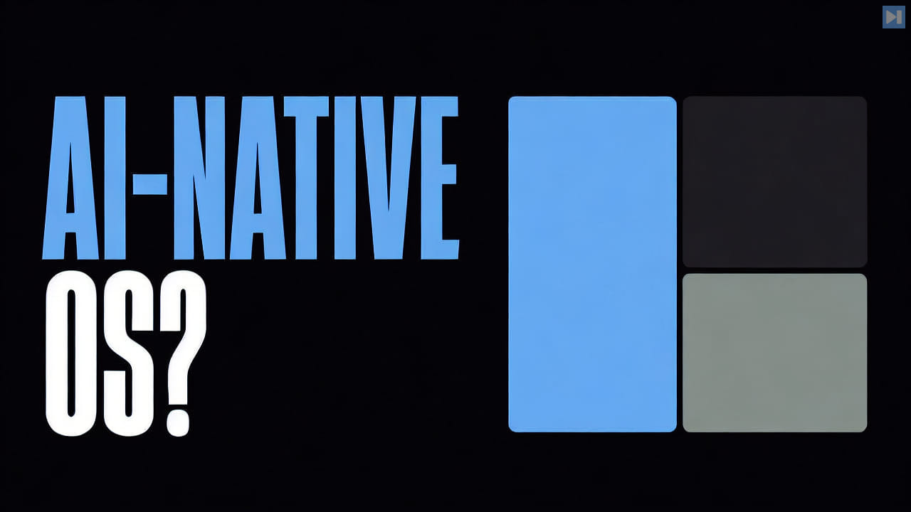 AI-Native OS beside one flat tiled desktop illustration