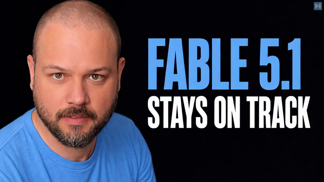 Portrait of Wes Roth beside the headline Fable 5.1 Stays on Track