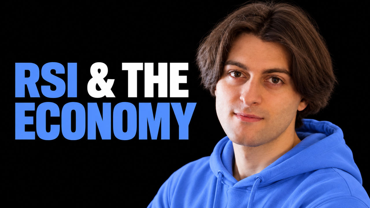 Aidan McLaughlin beside the headline RSI & The Economy on a black background.
