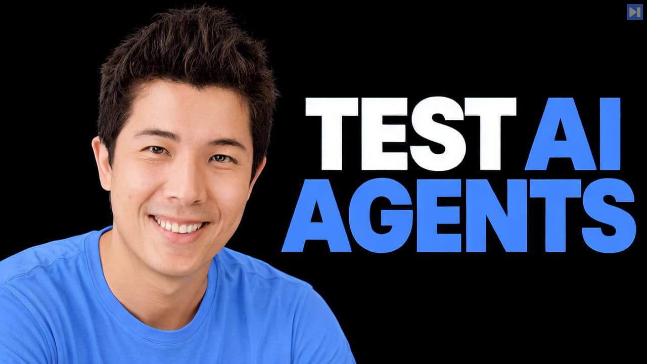 Xander Song against black beside the blue and white headline “TEST AI AGENTS”.