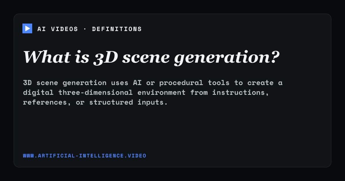 Definition card for 3D scene generation: What is 3D scene generation?