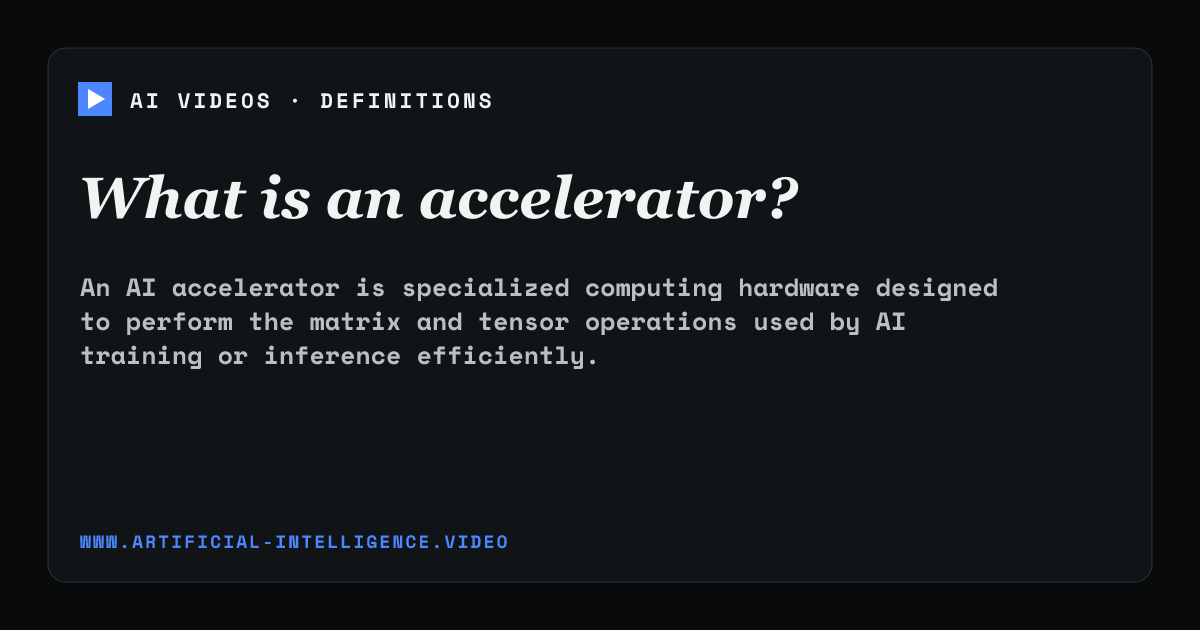 Definition card for accelerator: What is an accelerator?