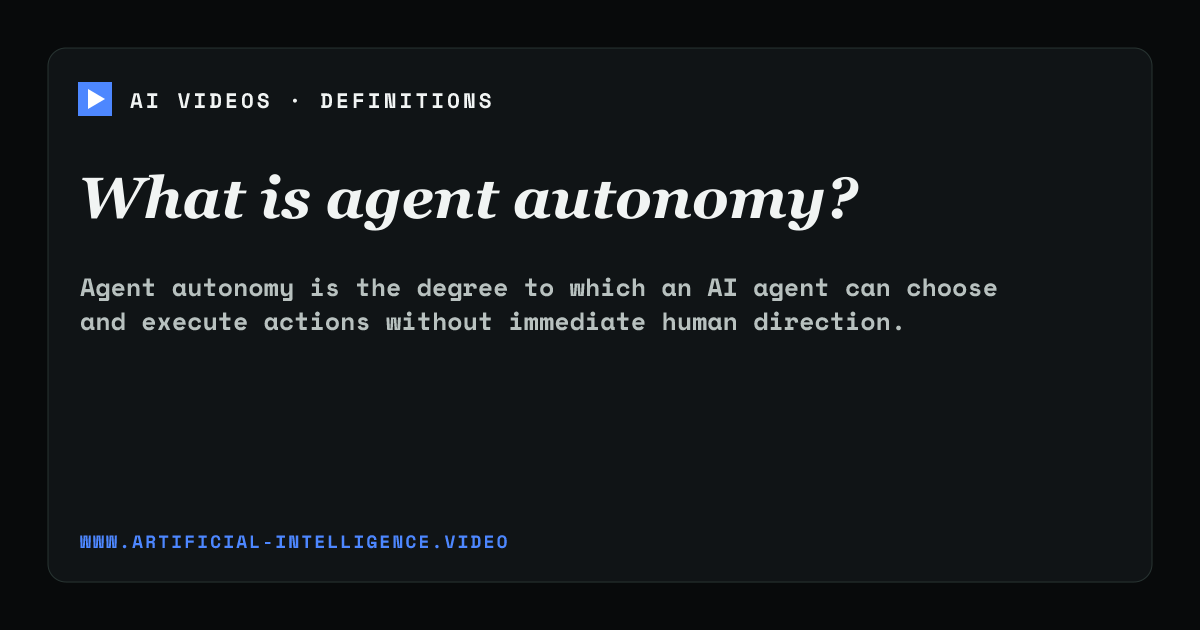 Definition card for agent autonomy: What is agent autonomy?