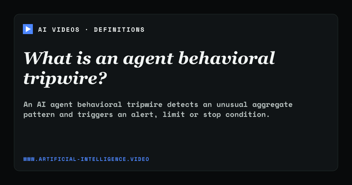 Definition card for agent behavioral tripwire: What is an agent behavioral tripwire?