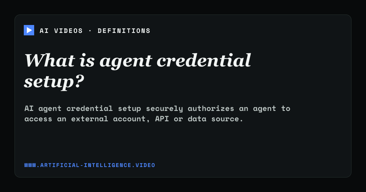 Definition card for agent credential setup: What is agent credential setup?