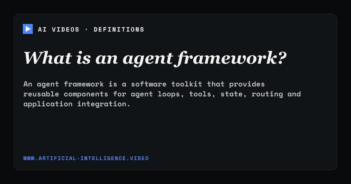 Definition card for agent framework: What is an agent framework?