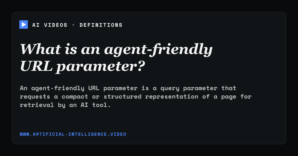 Definition card for agent-friendly URL parameter: What is an agent-friendly URL parameter?