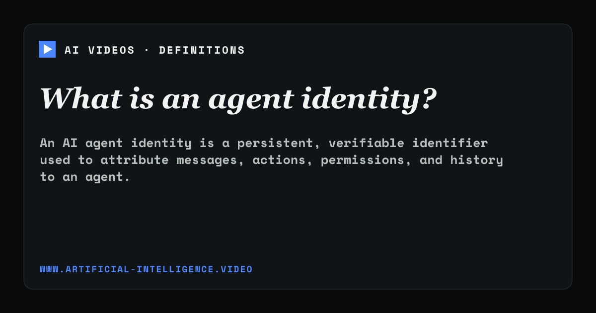 Definition card for agent identity: What is an agent identity?