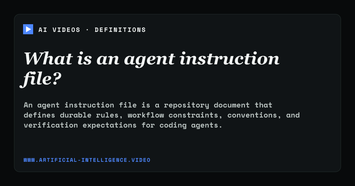 Definition card for agent instruction file: What is an agent instruction file?