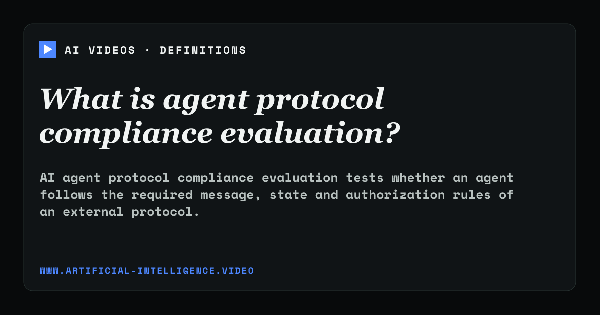 Definition card for agent protocol compliance evaluation: What is agent protocol compliance evaluation?