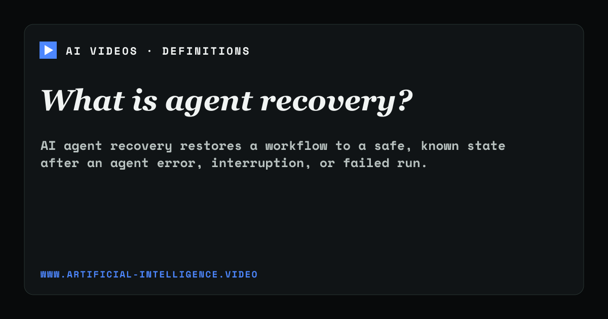 Definition card for agent recovery: What is agent recovery?