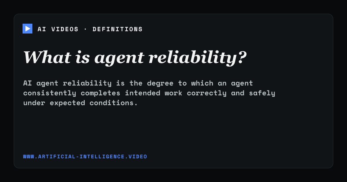 Definition card for agent reliability: What is agent reliability?