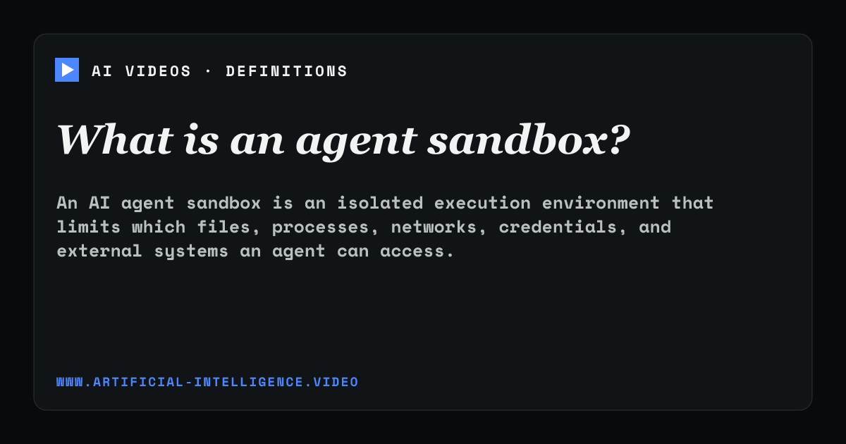 Definition card for agent sandbox: What is an agent sandbox?