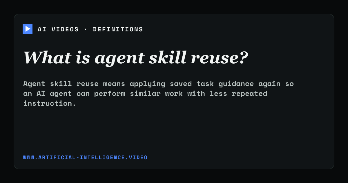 Definition card for agent skill reuse: What is agent skill reuse?