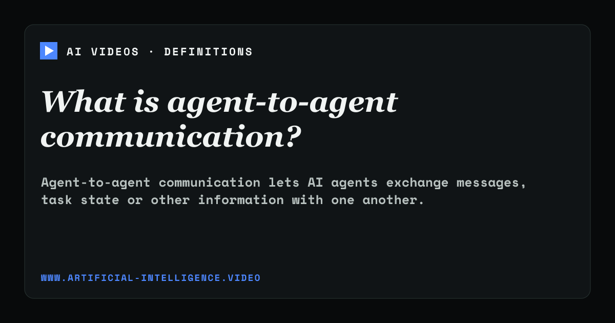 Definition card for agent-to-agent communication: What is agent-to-agent communication?
