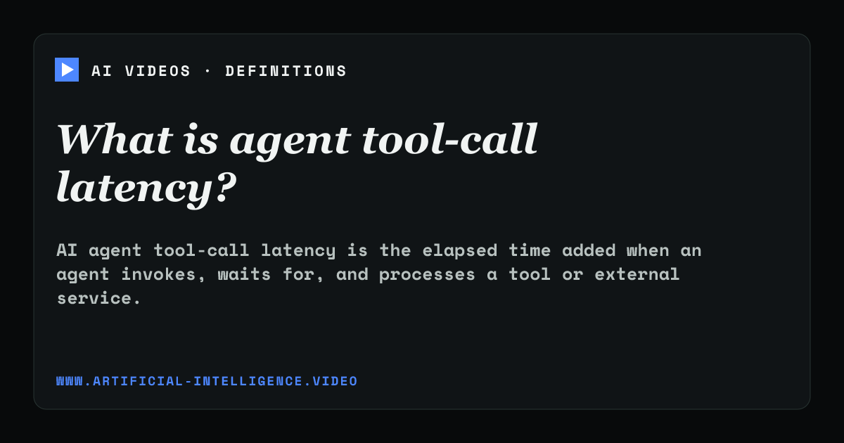 Definition card for agent tool-call latency: What is agent tool-call latency?
