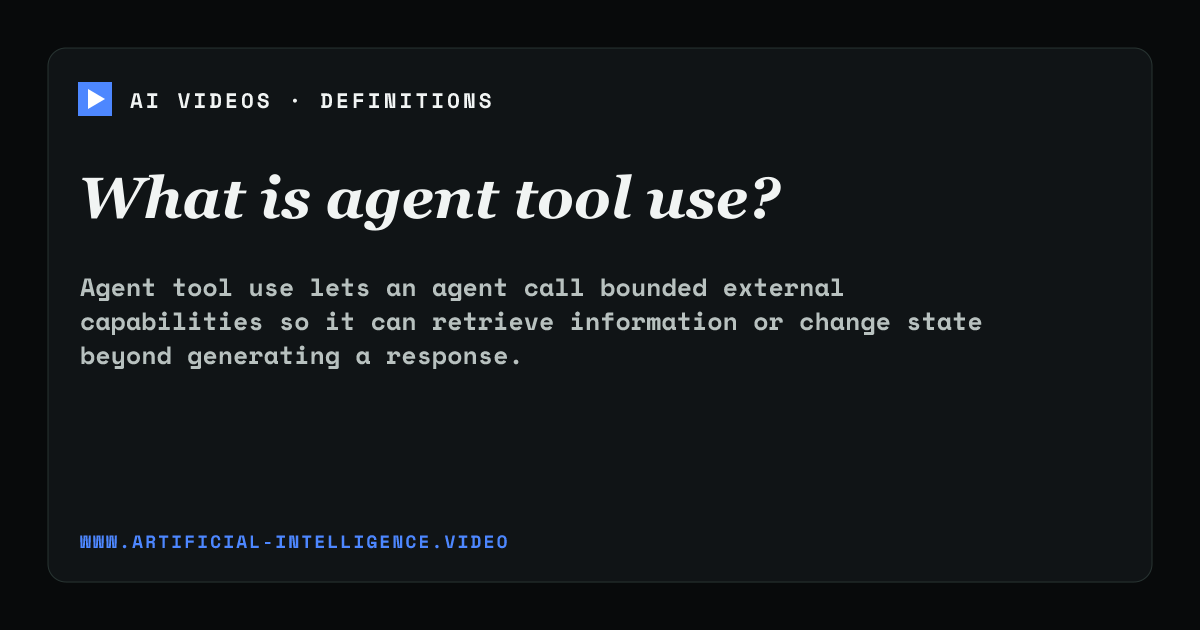 Definition card for agent tool use: What is agent tool use?