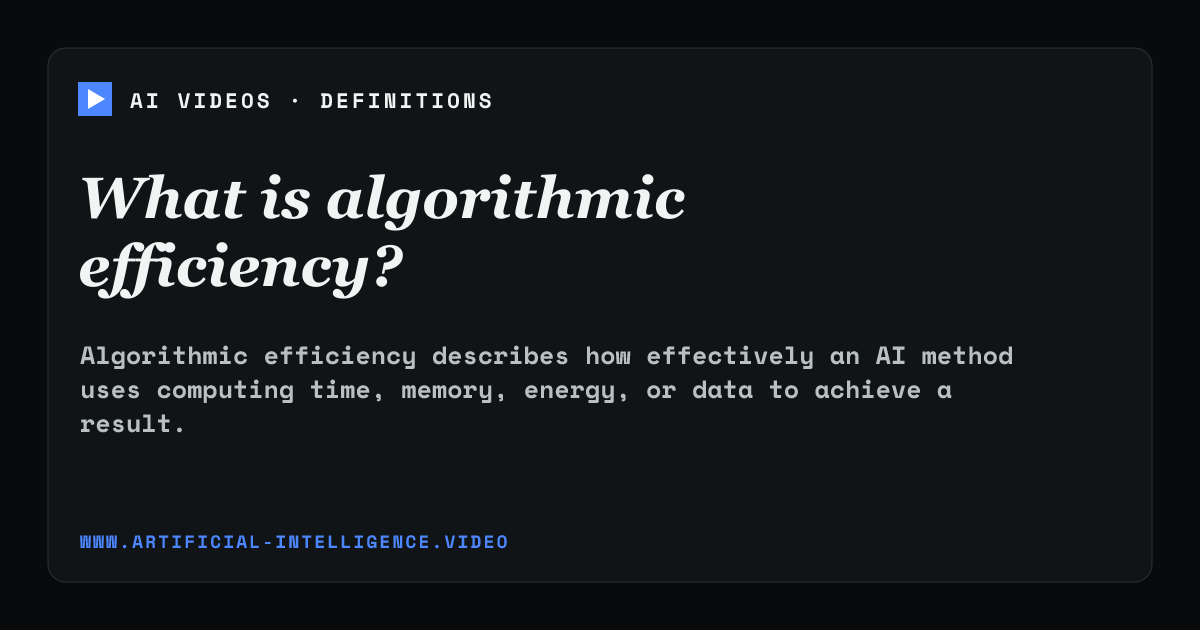 Definition card for algorithmic efficiency: What is algorithmic efficiency?