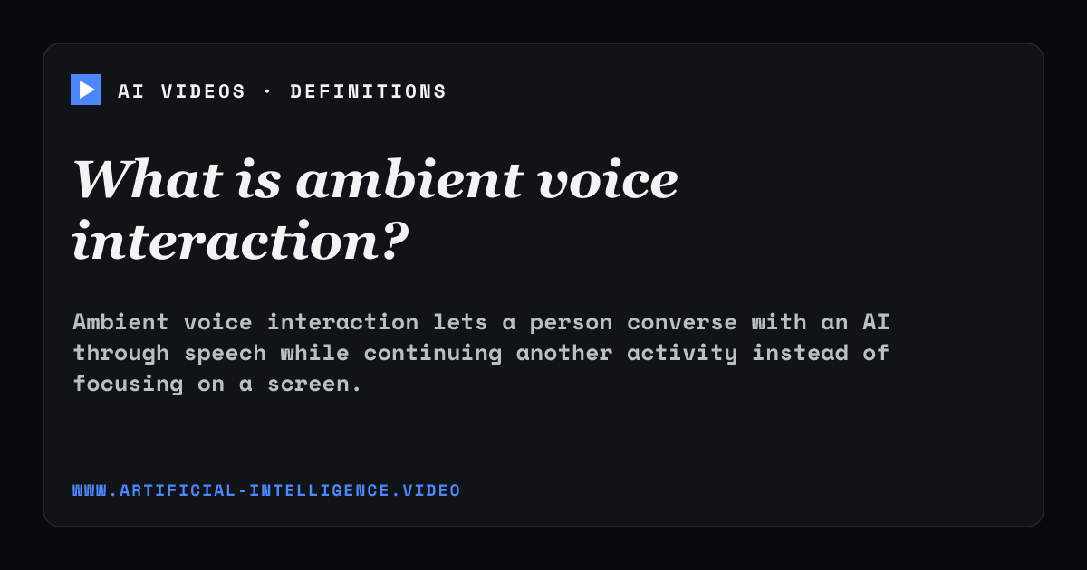 Definition card for ambient voice interaction: What is ambient voice interaction?