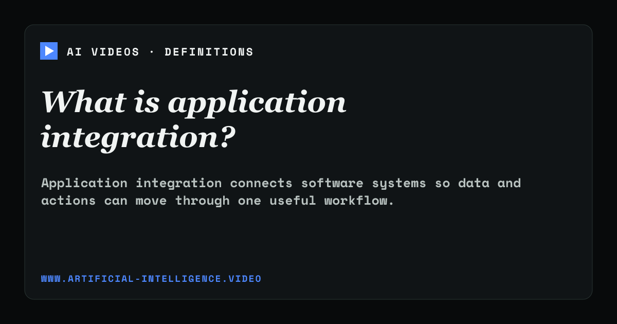 Definition card for application integration: What is application integration?