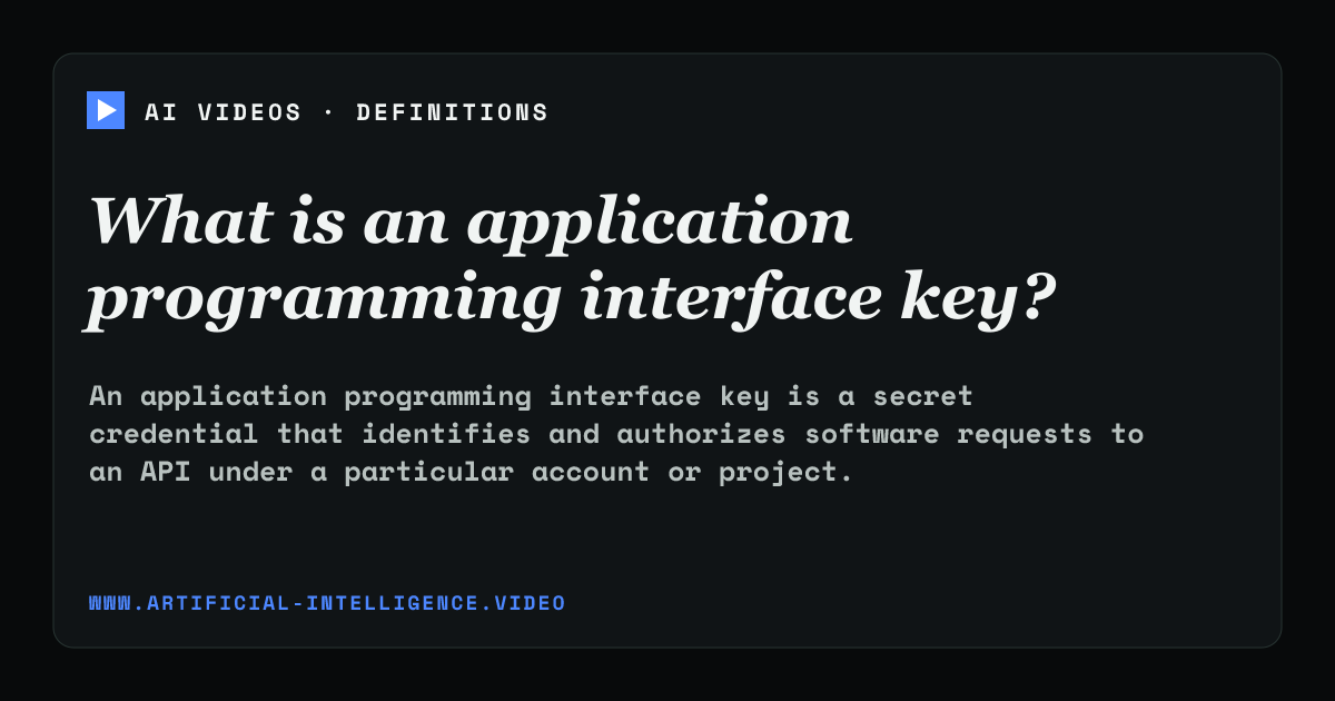 Definition card for application programming interface key: What is an application programming interface key?
