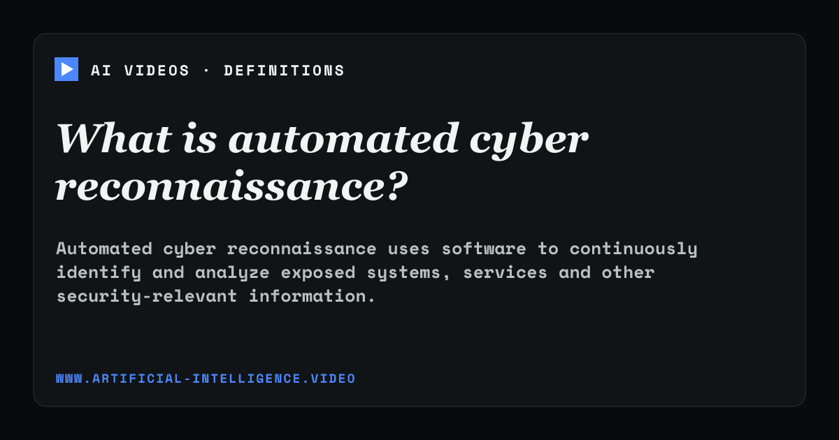 Definition card for automated cyber reconnaissance: What is automated cyber reconnaissance?