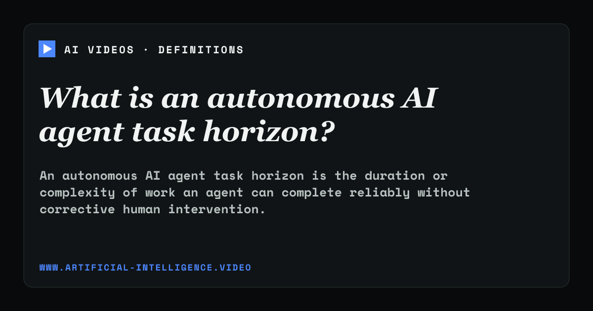 Definition card for autonomous AI agent task horizon: What is an autonomous AI agent task horizon?