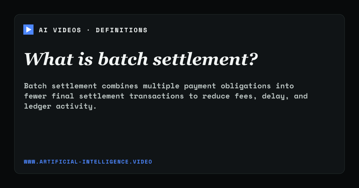Definition card for batch settlement: What is batch settlement?